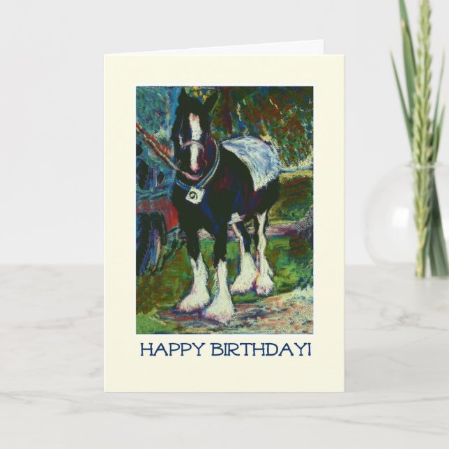Fine Art Birthday Card - Shire Horse (Front)