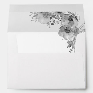 Fine Art Black And White Flowers Wedding Envelope