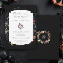 Fine Art Black Floral Calligraphy