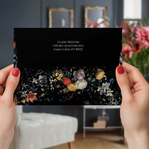 Fine Art Black Floral Envelope