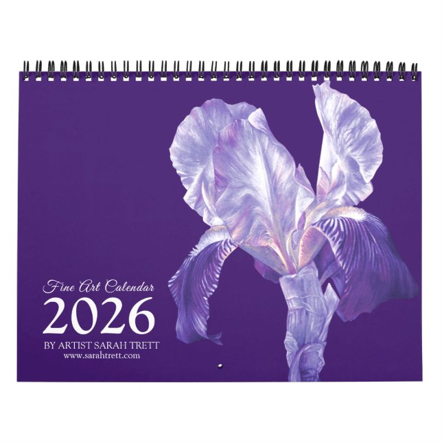 Fine art by artist Sarah Trett flower and animal Calendar (Cover)