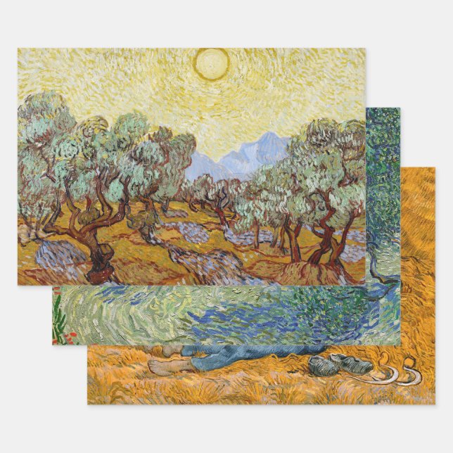 Fine Art by Vincent Van Gogh, Decoupage Wrapping Paper Sheet (Set)