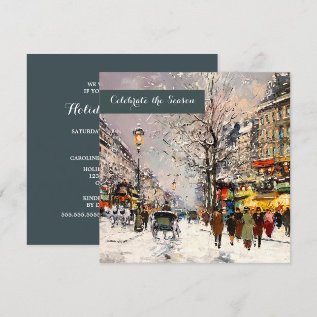 Fine Art Christmas Holiday Party Invitations (Front/Back)