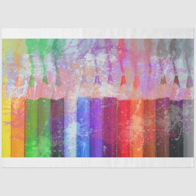 Fine Art Colour Pencils 20x30 Decoupage Tissue Paper (Front)