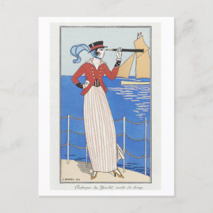 Fine Art Costume de Yacht No.164 by Barbier Postcard