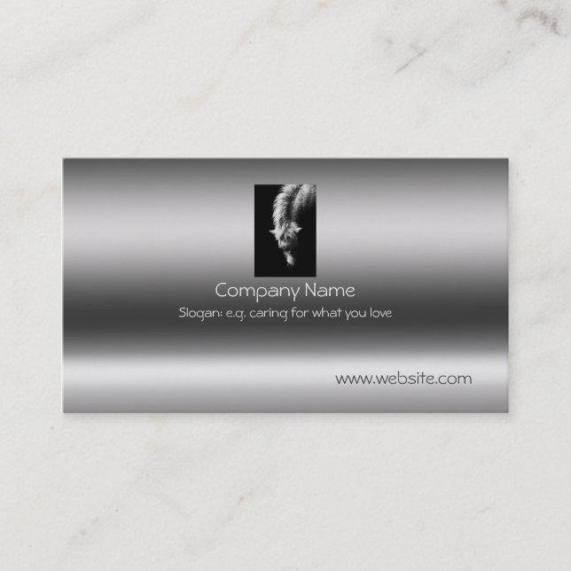 Fine Art Dartmoor Pony Portrait on metallic-effect Business Card (Front)