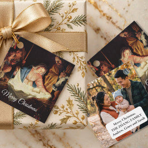 Fine Art Family Photo Religious Christmas Nativity Favour Tags