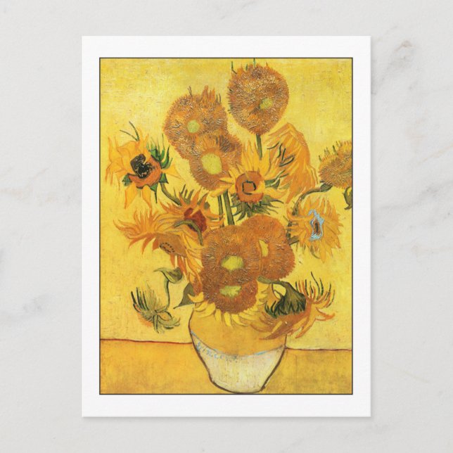 Fine Art Fifteen Sunflowers by Van Gogh Postcard (Front)