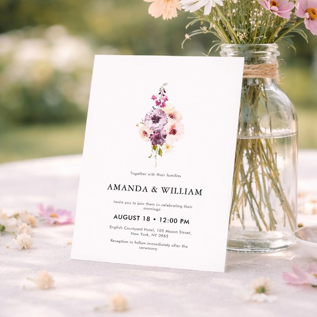 Fine Art Floral Wedding Invitation Template (Creator Uploaded)