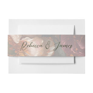 Fine Art Flower Painting Calligraphy Wedding Invitation Belly Band