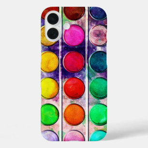Fine art fun colourful paint colour box iPhone 16 plus case