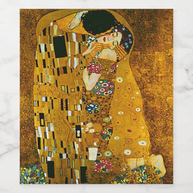 Fine Art ,Gustav Klimt, The Kiss Wine Label (Single Label)