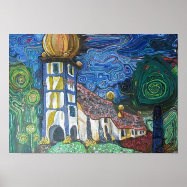 Fine art inspired by Hundertwasser Poster (Front)