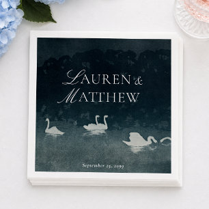 Fine Art Inspired Swan Wedding Napkins