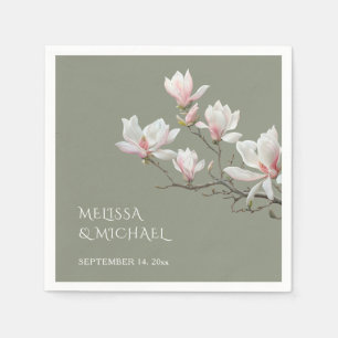 Fine Art Magnolia Wedding Napkin