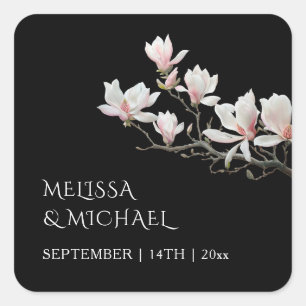 Fine Art Magnolia Wedding  Square Sticker