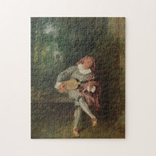 Fine Art - Mezzetin - Antoine Watteau Jigsaw Puzzle