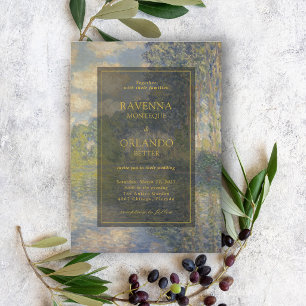 Fine Art Monet Poplars on the Epte Wedding Invitation