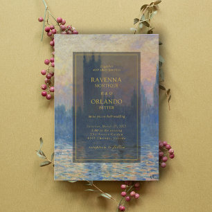 Fine Art Monet The Houses of Parliament Wedding Invitation