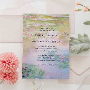 Fine Art Monet Water Lilies Wedding Invitation