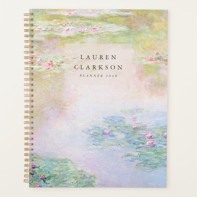 Fine Art Monet Water Lily Planner (Front)