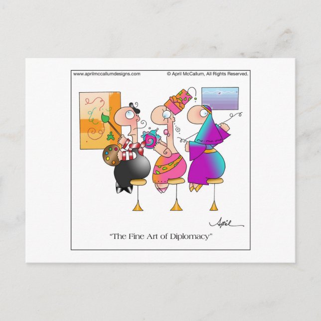 FINE ART OF DIPLOMACY Cartoon Postcard (Front)