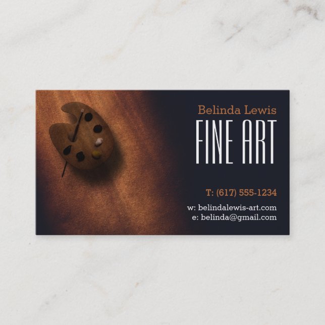 Fine Art | Oil Painter Sepia Business Card (Front)