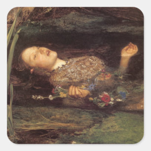 Fine art Ophelia painting Square Sticker