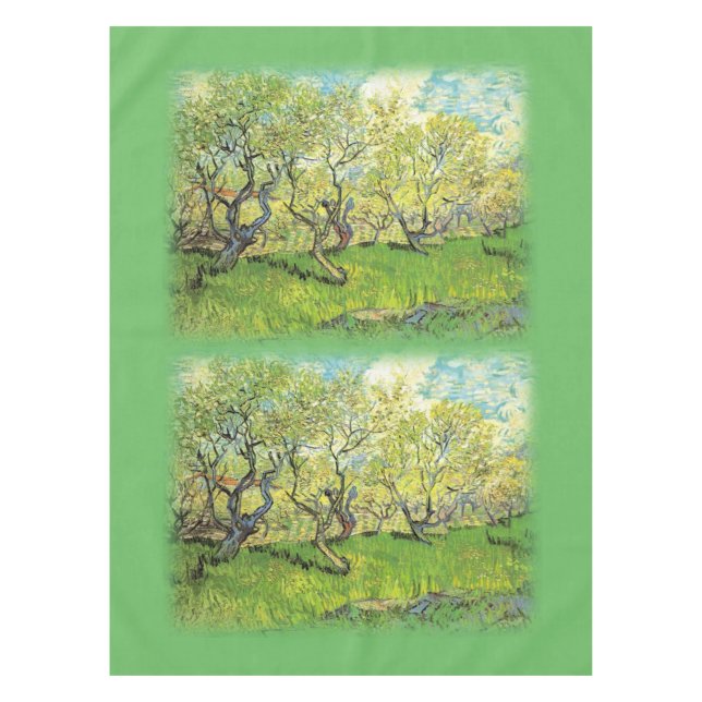 Fine art Orchard in Blossom green  table cloth (Front)