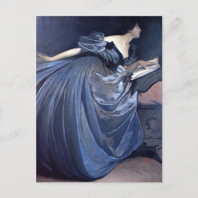 Fine art painting Althea blue woman fashion Postcard (Front)