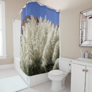 Fine Art Photo White Ornamental Pampas Grass Utah Shower Curtain