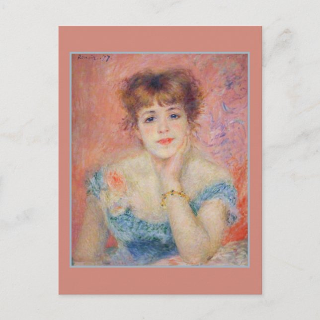 Fine Art Portrait Actress Jeanne Samary Renoir Postcard (Front)