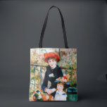 Fine Art Renoir's Two Sisters Tote Bag<br><div class="desc">Pierre-Auguste Renoir created this charming painting in 1881. It was called "Two Sisters" when it was first exhibited the following year. The oil-on-canvas was called "On the Terrace" by its first owner Paul Durand-Ruel. The River Seine appears in the background.</div>