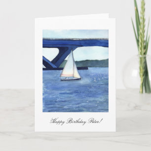Fine Art Sailboat customisable Greeting Card