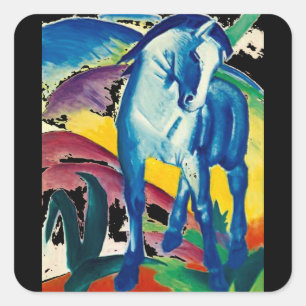 Fine Art sticker, Franz Marc, The Blue Horse Square Sticker