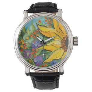 Fine art Sunflower- Van Gogh-esque Watch