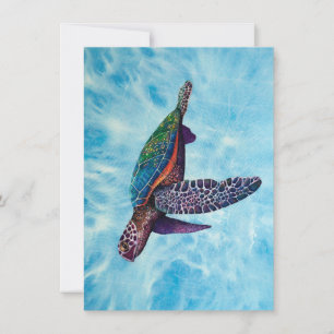 Fine art textile turtle. Greetings card
