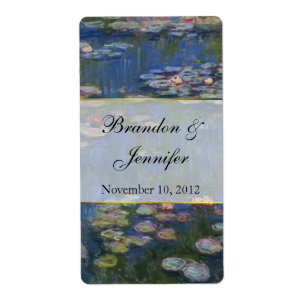 Fine Art Water Lilies Mini Wine Labels