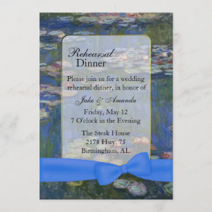 Fine Art Water Lilies Wedding Rehearsal Invitation