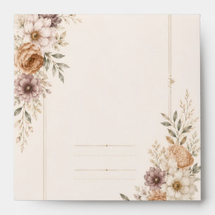 Fine Art Wedding Invitation with Romantic Painted Envelope