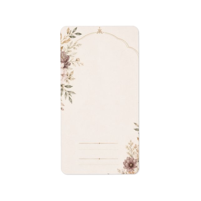 Fine Art Wedding Invitation with Romantic Painted  Label (Front)