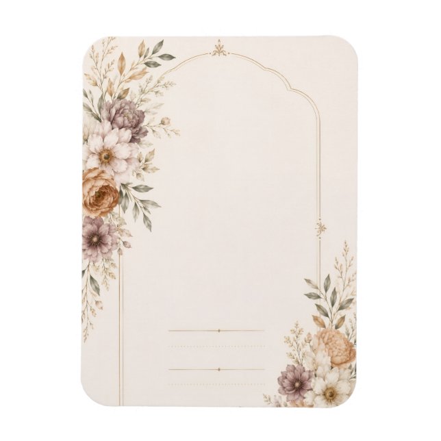 Fine Art Wedding Invitation with Romantic Painted  Magnet (Vertical)