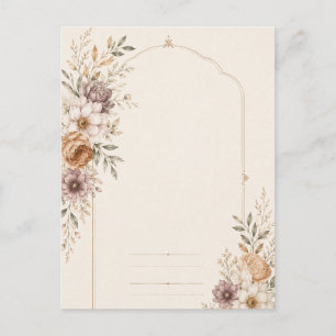 Fine Art Wedding Invitation with Romantic Painted Postcard