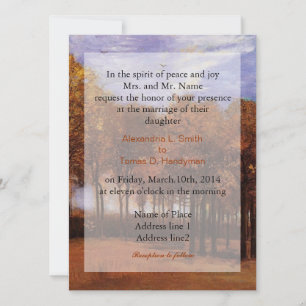 Fine art wedding invitations, Autumn Landscape Invitation
