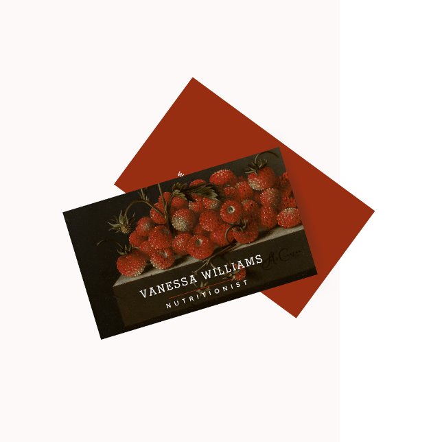 Fine Art Wild Strawberries - Nutritionist Business Card (Creator Uploaded)