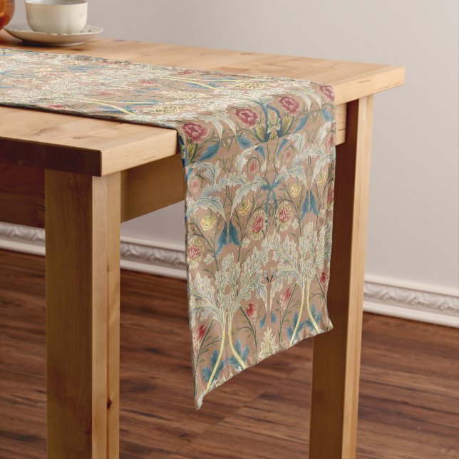 Fine Art William Morris Floral Embroidery Short Table Runner (In Situ)