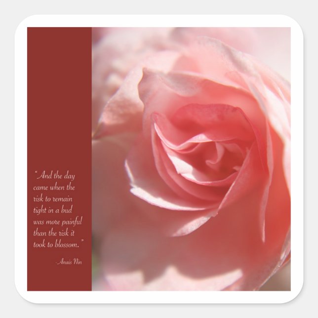 Fine Art with Words of Wisdom Square Sticker (Front)
