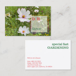 Fine Artistic Photography Gardening Business Card