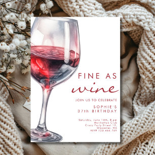 Fine as wine birthday party  invitation