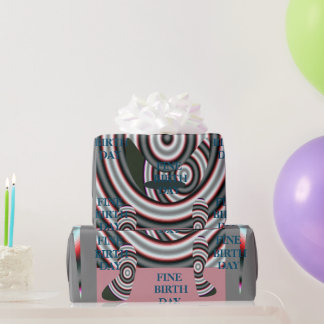 FINE BIRTH DAY_Gift_BLACK_GRAY_PINK Wrapping Paper